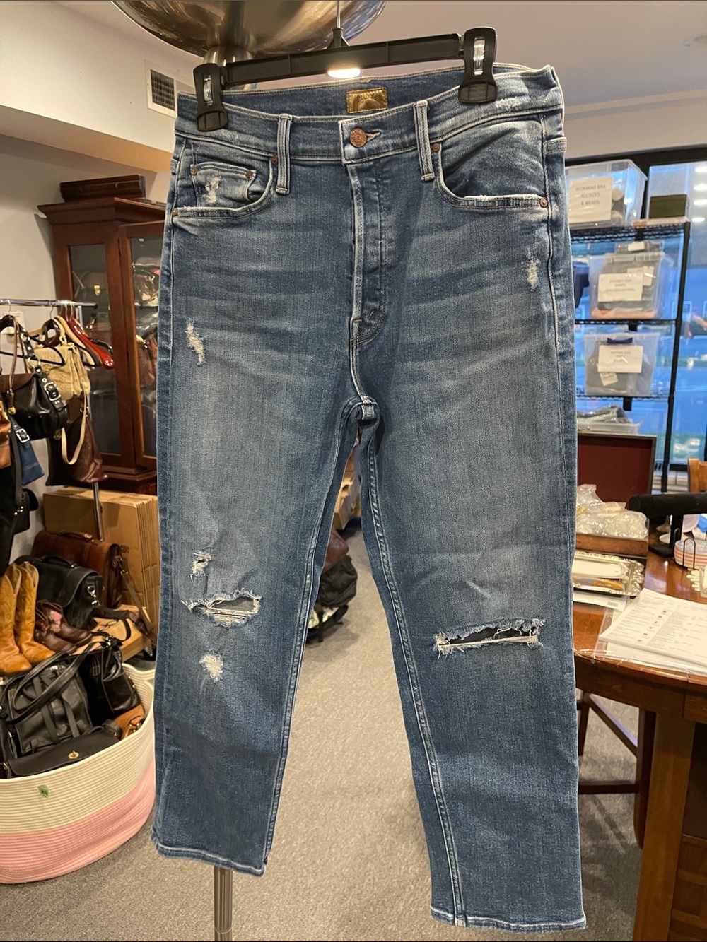 MOTHER The Tomcat Distressed Jeans Size 29 Wash “Play Like a Pirate” high rise